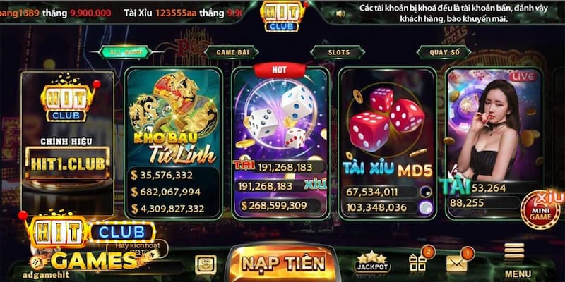Hit Club Các Trò Chơi Hấp Dẫn tại Hit Club